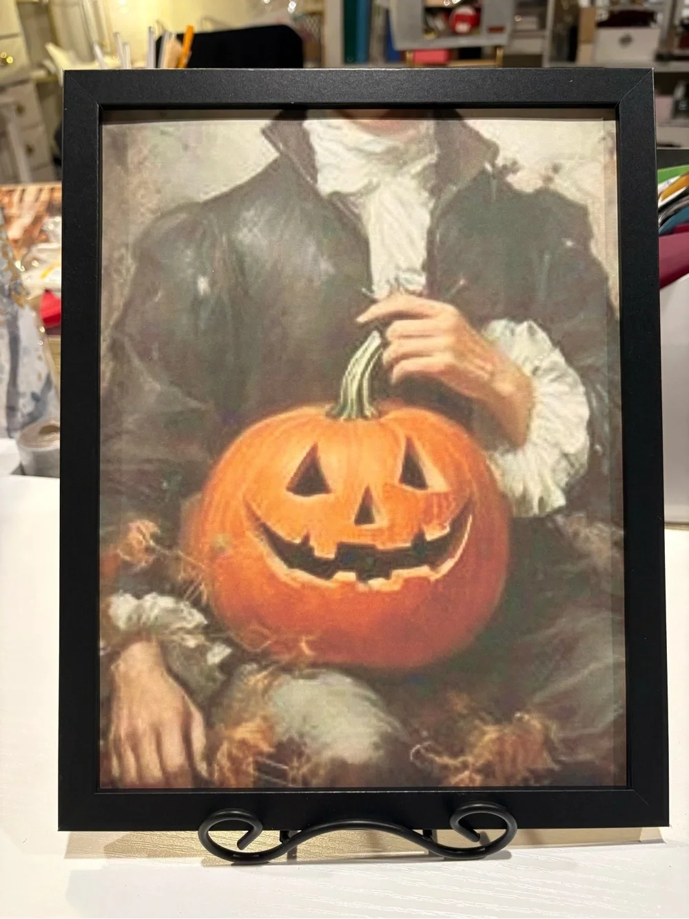 Vintage Dark Academia Halloween Decor – Jack-o'-Lantern Framed 8x10 Print Set